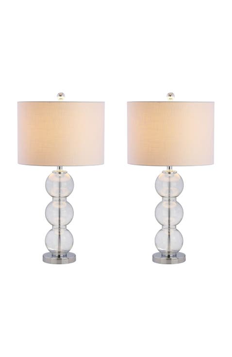 Bella 27" Glass Triple-Sphere LED Table Lamp (Set of 2)