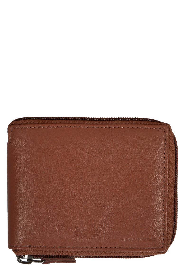 Onyx Zip Around Bifold Wallet, Main, color, BROWN