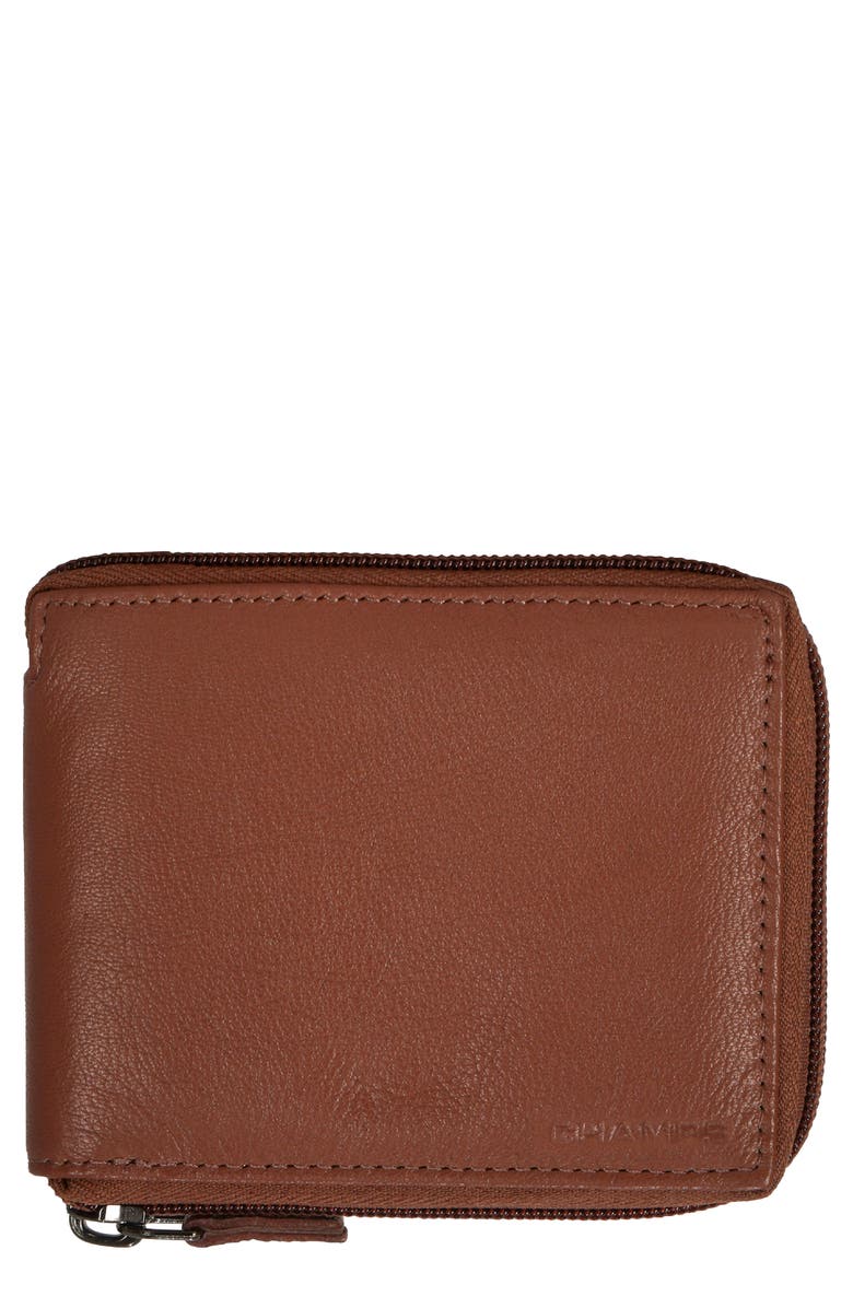 CHAMPS Onyx Zip Around Bifold Wallet, Main, color,