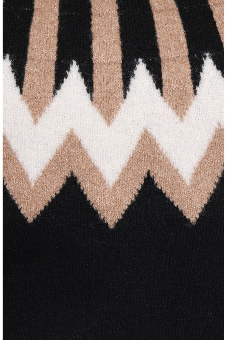 Donner Fair Isle Mock Neck Sweater, Alternate, color, BLACK
