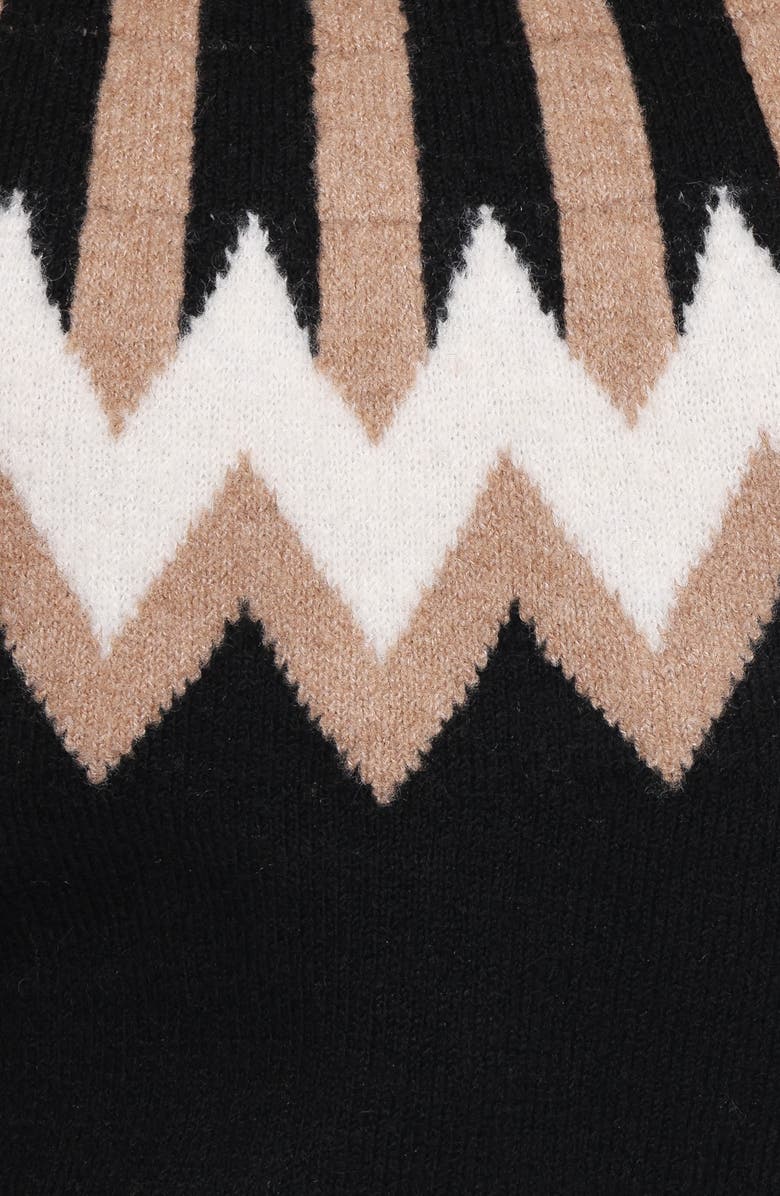 Petal & Pup Donner Fair Isle Mock Neck Sweater, Alternate, color, Black
