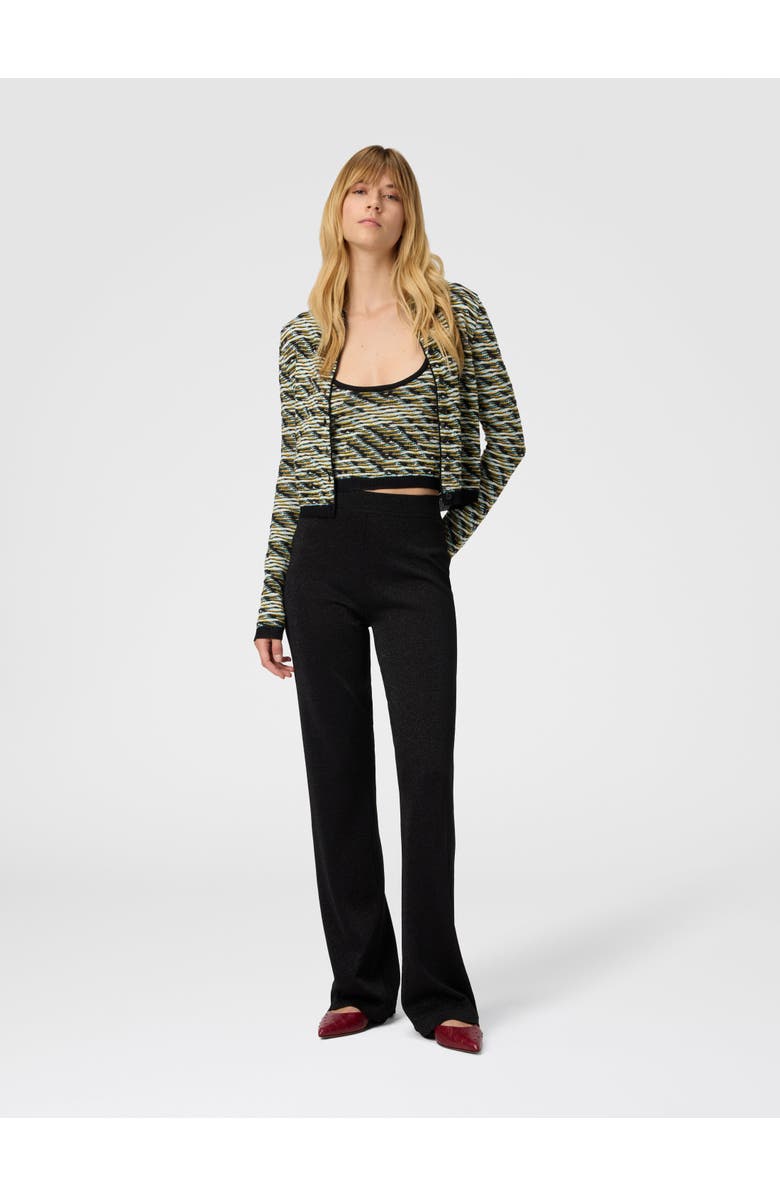 Missoni Straight Long Pants In Lamé, Alternate, color, Black