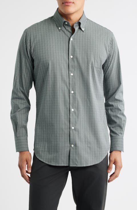 Stowe Crown Lite Check Performance Twill Button-Down Shirt