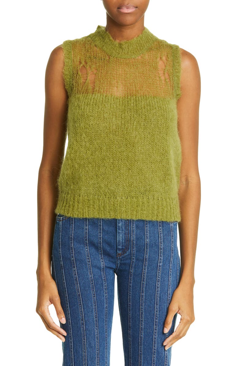 Paloma Wool Tranquilito Mixed Stitch Mohair & Alpaca Blend Sweater Vest, Main, color,