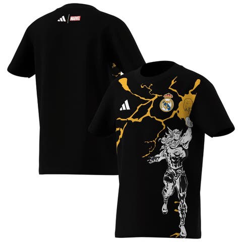 Youth adidas  Black Real Madrid x Marvel Graphic T-Shirt