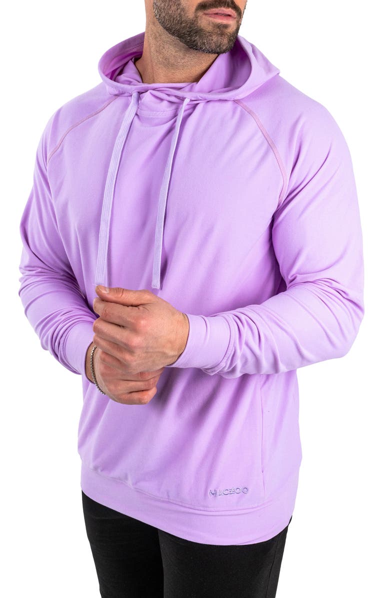 Maceoo Solid Cotton Hoodie, Alternate, color, Purple
