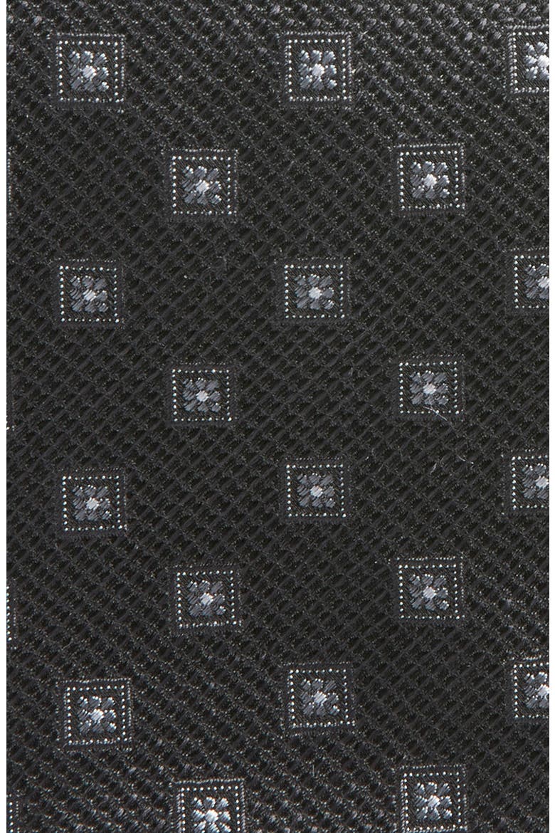 Medallion Silk Tie, Alternate, color, BLACK