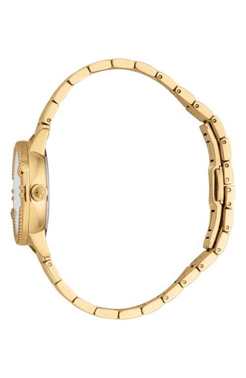Roberto Cavalli Textured Crystal Quartz Bracelet Watch, 30mm In Gold