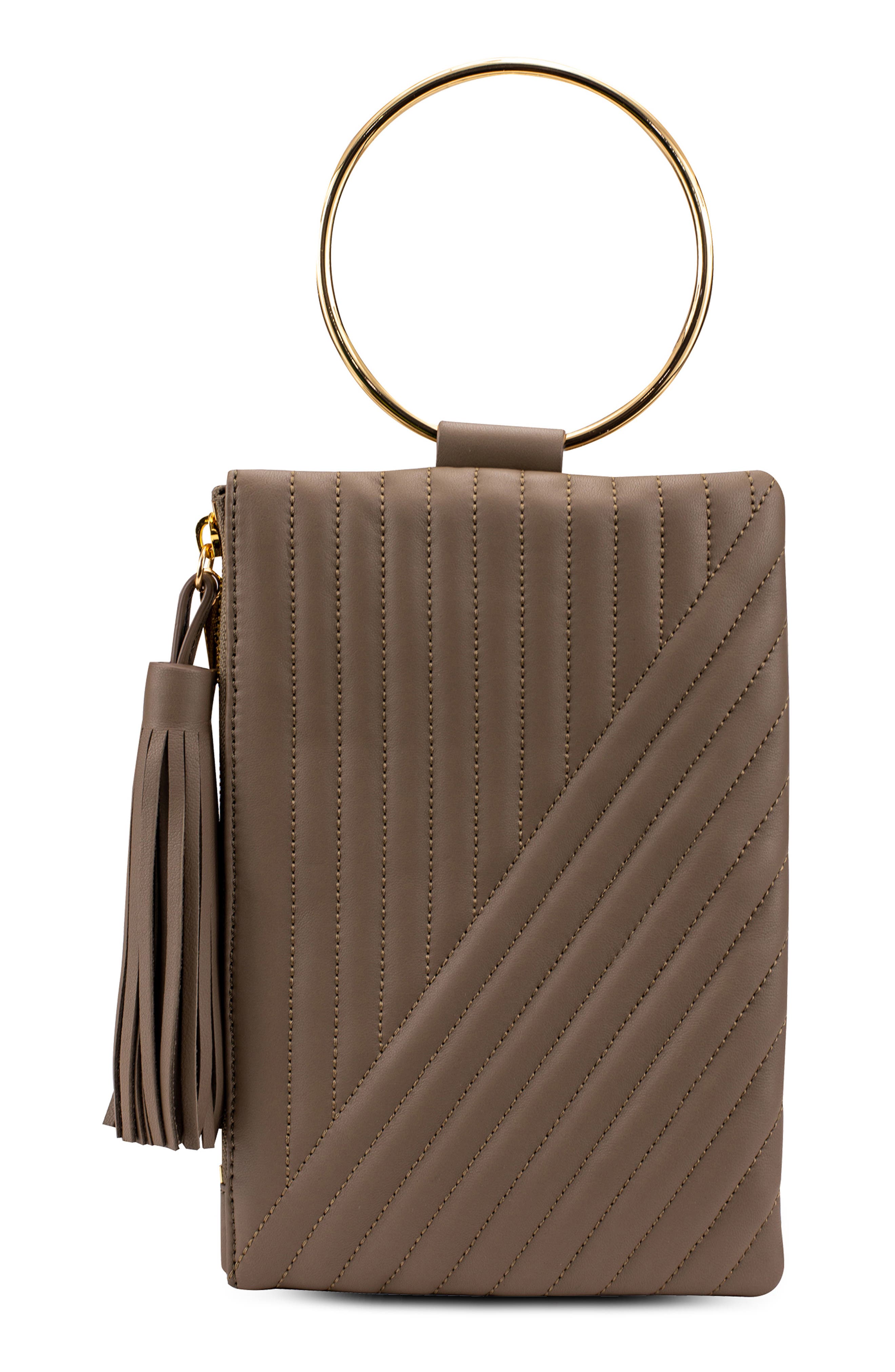 Thacker Nolita Ring Handle Quilted Leather Clutch, Alternate, color, 