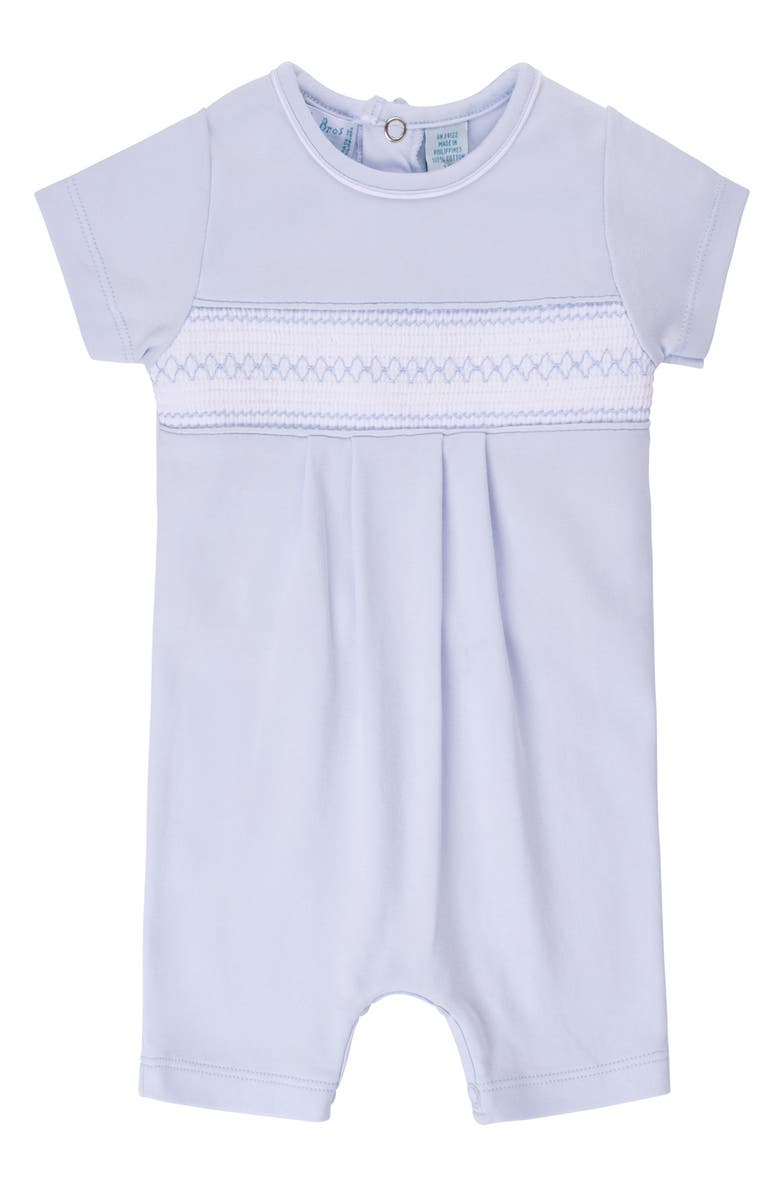Feltman Brothers Smocked Argyle Romper, Main, color, Blue