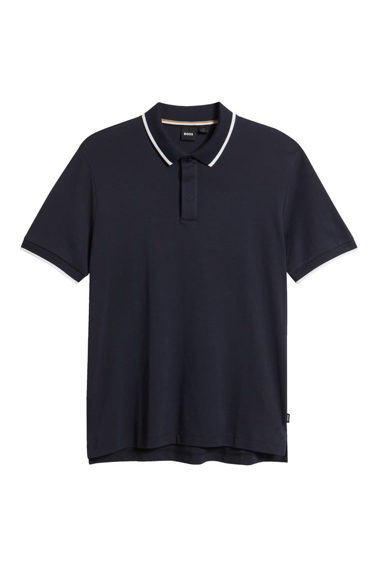 Parlay Tipped Cotton Polo, Alternate, color, DARK BLUE