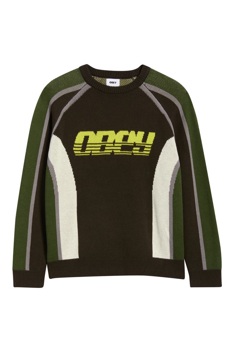 Estadio Cotton Graphic Sweater, Alternate, color, BROWN MULTI