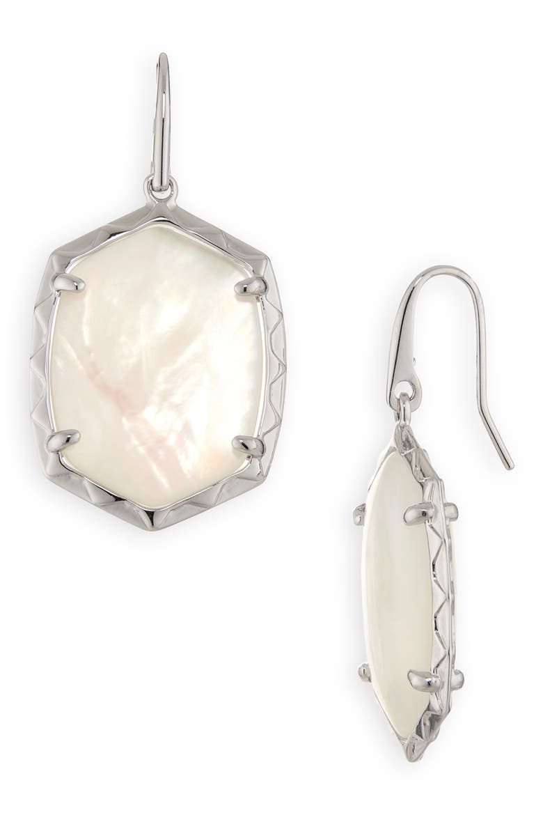 Daphne Drop Earrings, Main, color, SILVER IVORY PEARL