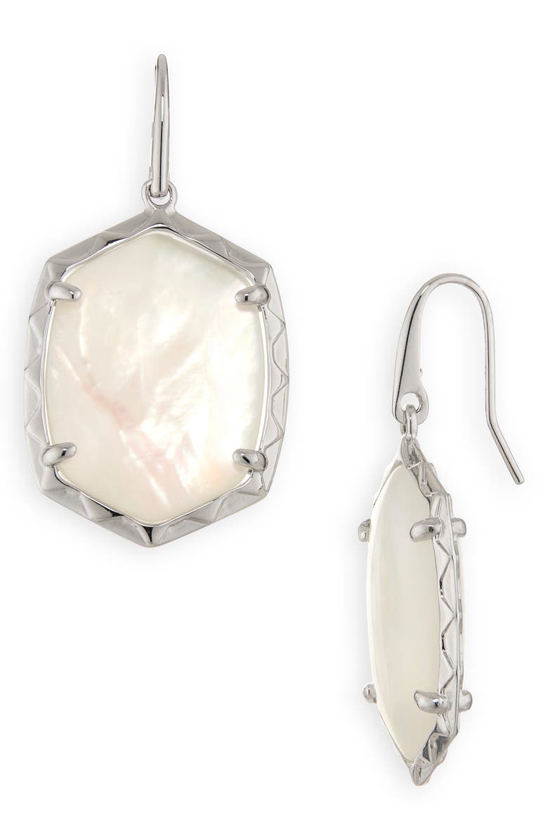 Kendra Scott Daphne Drop Earrings, Main, color, Silver Ivory Pearl