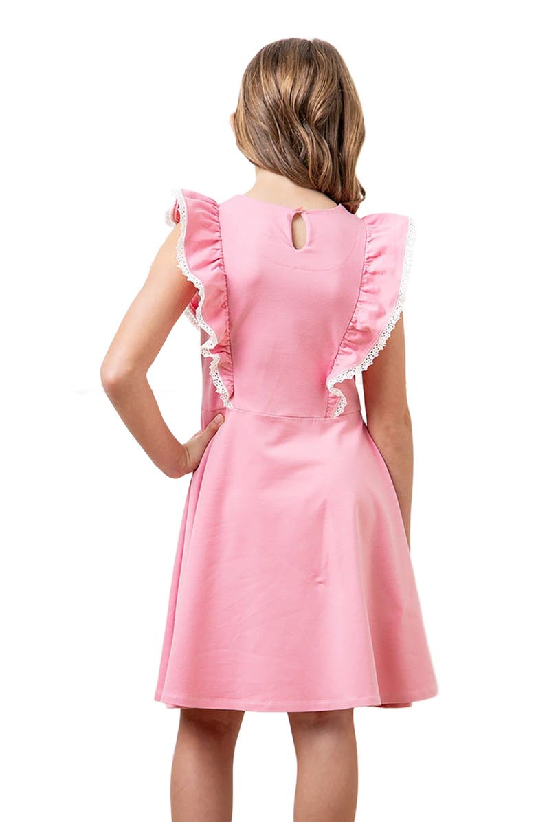Hope & Henry Girls' Organic Sleeveless Knit Pinafore Dress, Toddler, Alternate, color, Classic Pink