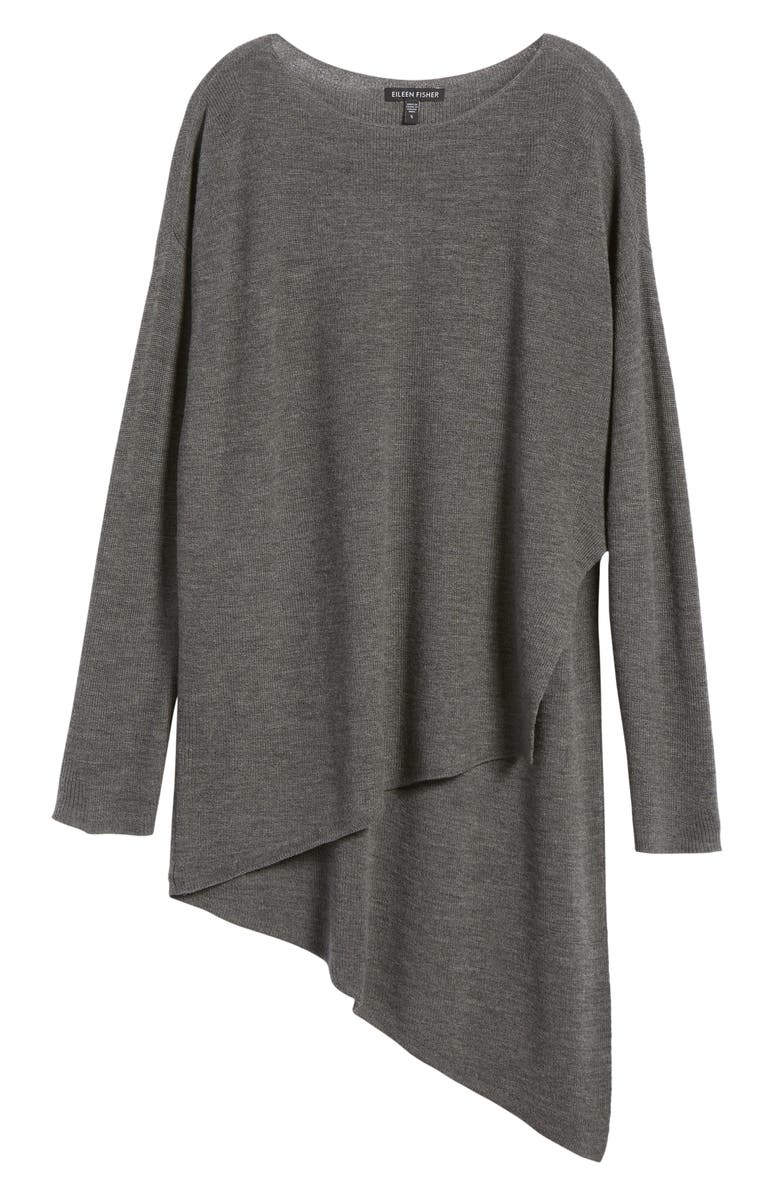 Eileen Fisher Asymmetrical Merino Wool Pullover, Alternate, color, 