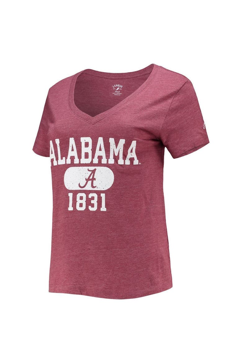 Women's League Collegiate Wear Heathered Crimson Alabama Crimson Tide Intramural Boyfriend Tri-Blend V-Neck T-Shirt, Alternate, color, Crimson