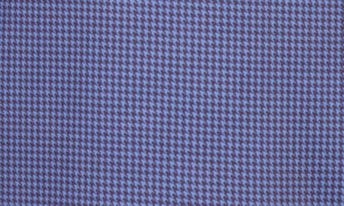 Tailorbyrd Mini Houndstooth Print Long Sleeve Performance Polo In Blue