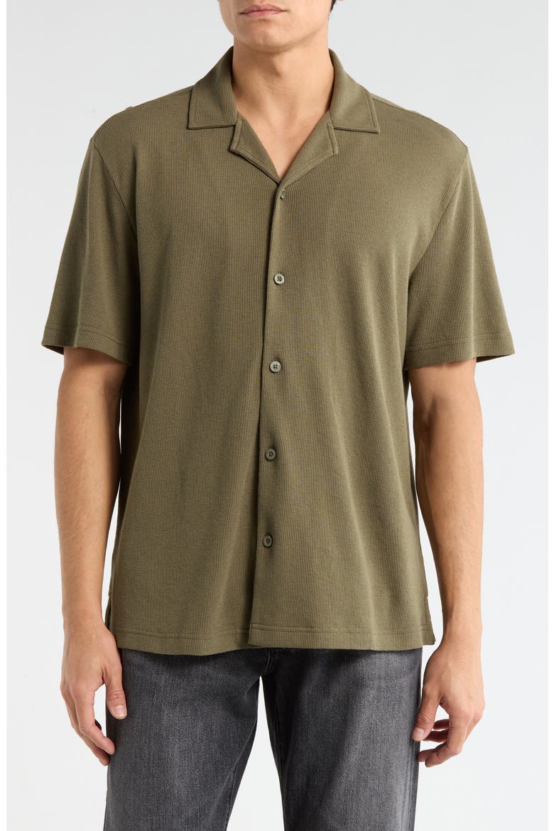 Thermal Knit Camp Shirt, Main, color, OLIVE SARMA
