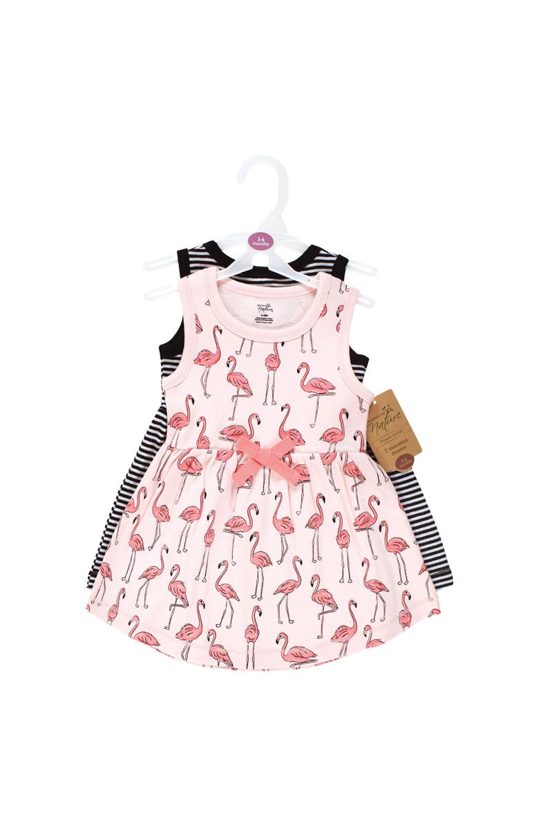 Touched by Nature 2Pk Organic Sleeveless Dresses, Alternate, color, Pink Flamingo