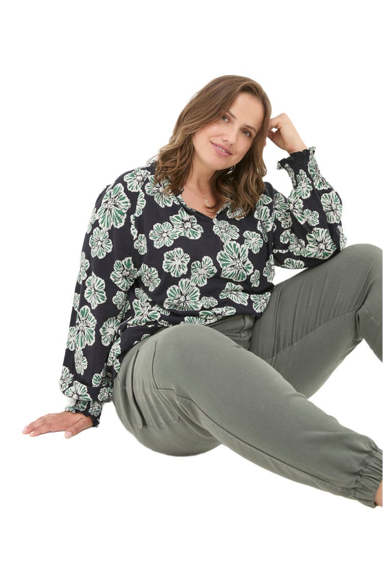 FatFace Women's Plus Size Florence Spaced Floral Top, Alternate, color,