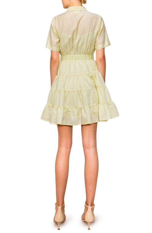 Melloday Short Sleeve Tiered Shirtdress