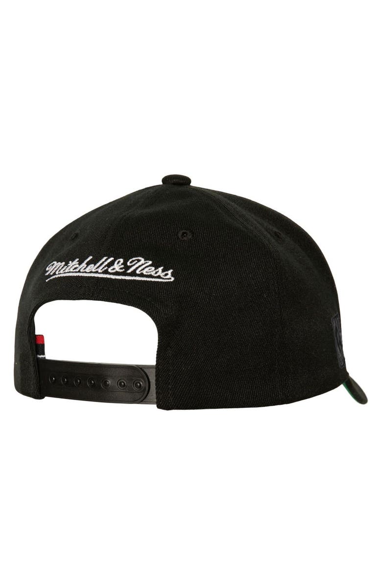 Mitchell & Ness Men's Black Golden State Warriors SUGA x NBA by Mitchell & Ness Capsule Collection Glitch Stretch Snapback Hat, Alternate, color,