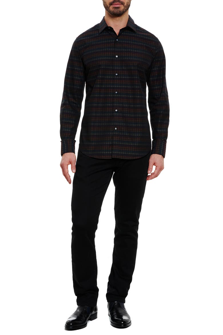 Calisoga Geo Cotton Button-Up Shirt, Alternate, color, RED