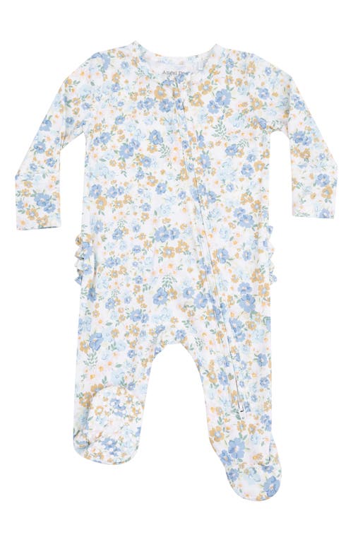 Angel Dear Babies'  Sweet Rose Calico Ruffle Zip Footie In Pattern