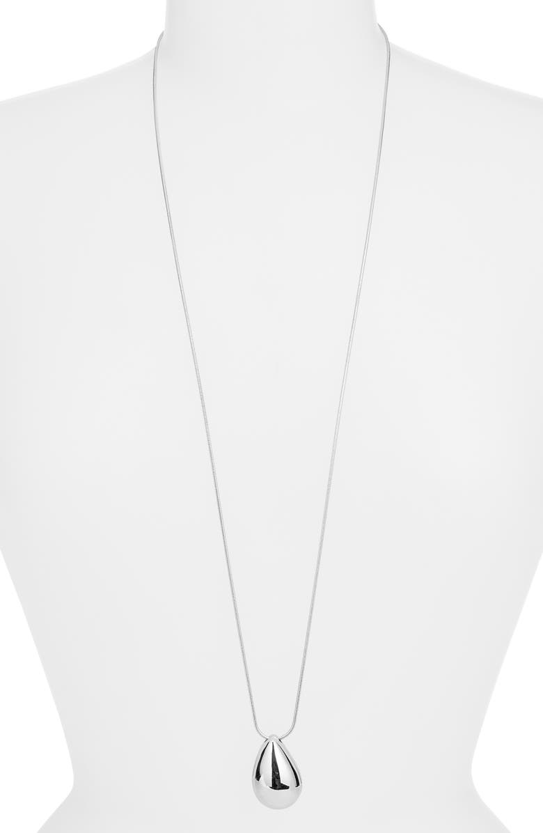 Nordstrom Polished Teardrop Pendant Necklace, Alternate, color, Silver