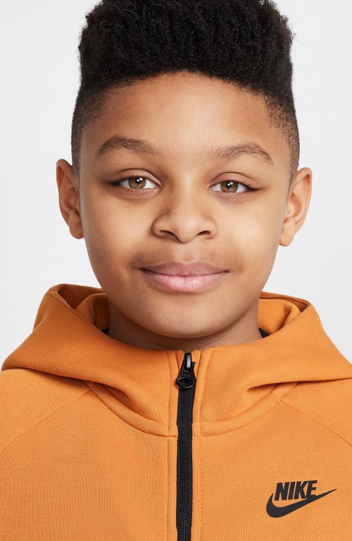 Nike Sportswear Tech Fleece Big Kids' Full-zip Hoodie In Orange