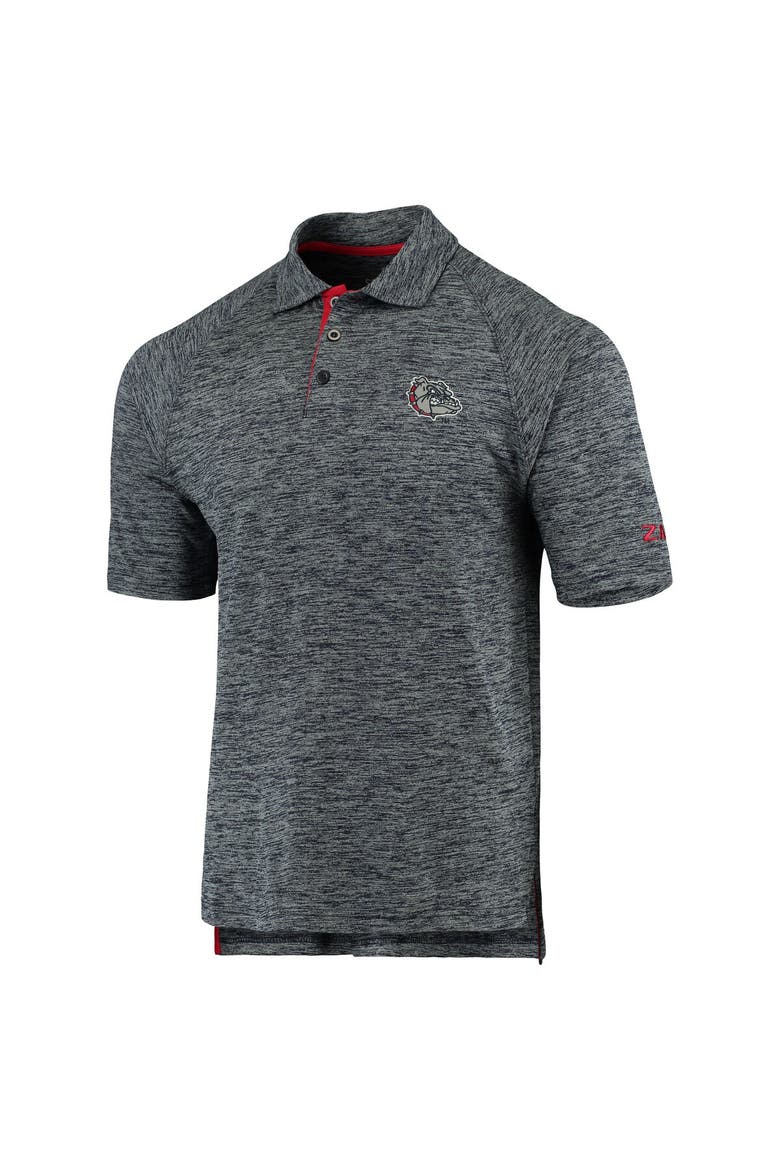 Men's Colosseum Heathered Navy Gonzaga Bulldogs Down Swing Raglan Polo, Alternate, color, Heather Navy