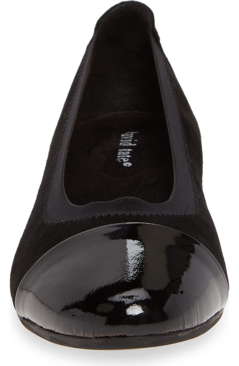 David Tate Nicole Cap Toe Flat, Alternate, color, Black Suede