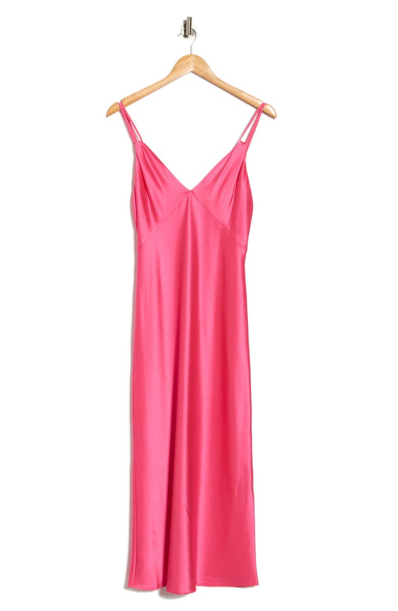 Alice + Olivia Kiro Satin Slipdress, Alternate, color, Wild Pink