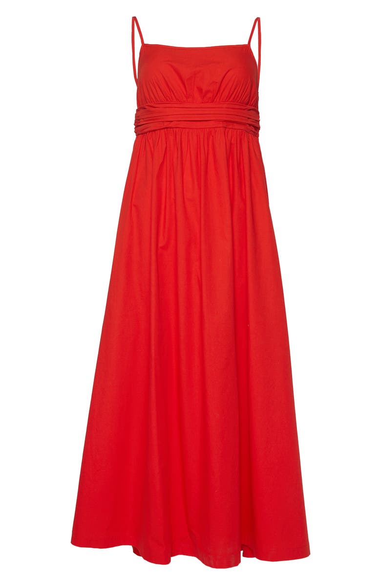 NASTY GAL Open Back Cotton Midi Dress, Alternate, color, Red