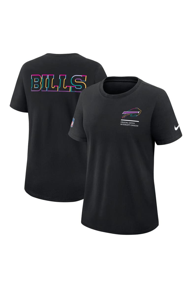Women's Nike Black Buffalo Bills 2025 NFL Crucial Catch Tri-Blend Dri-FIT T-Shirt, Alternate, color, Black