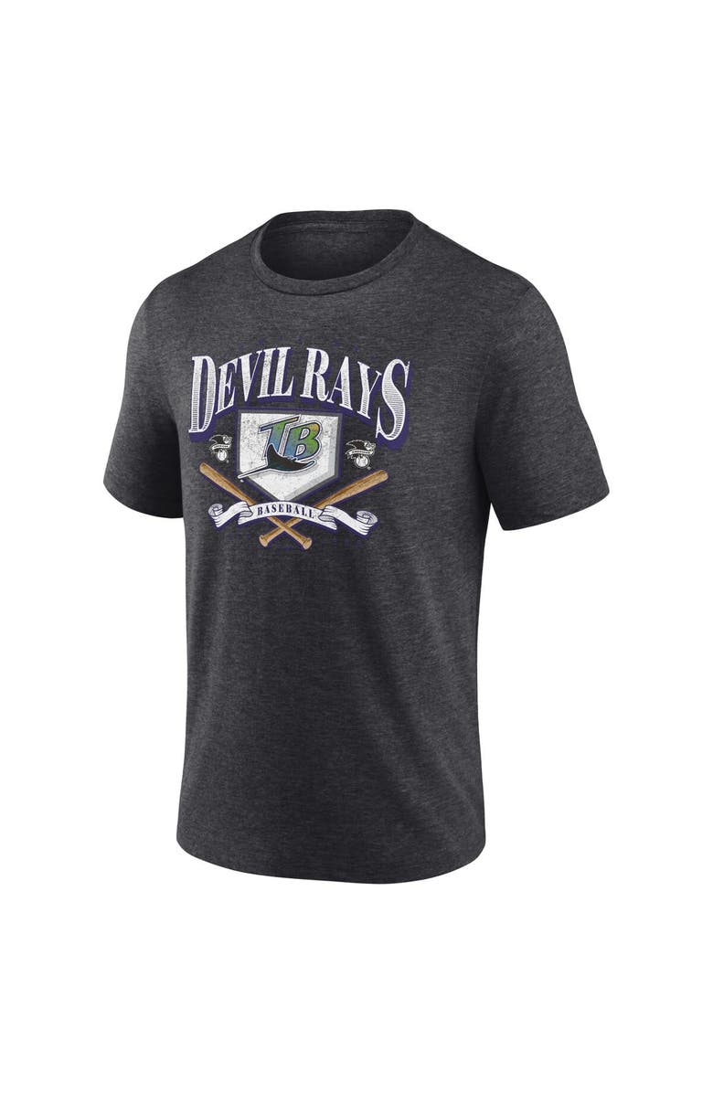 FANATICS Men's Fanatics Branded Heather Charcoal Tampa Bay Rays Home Team Tri-Blend T-Shirt, Alternate, color, Heather Black