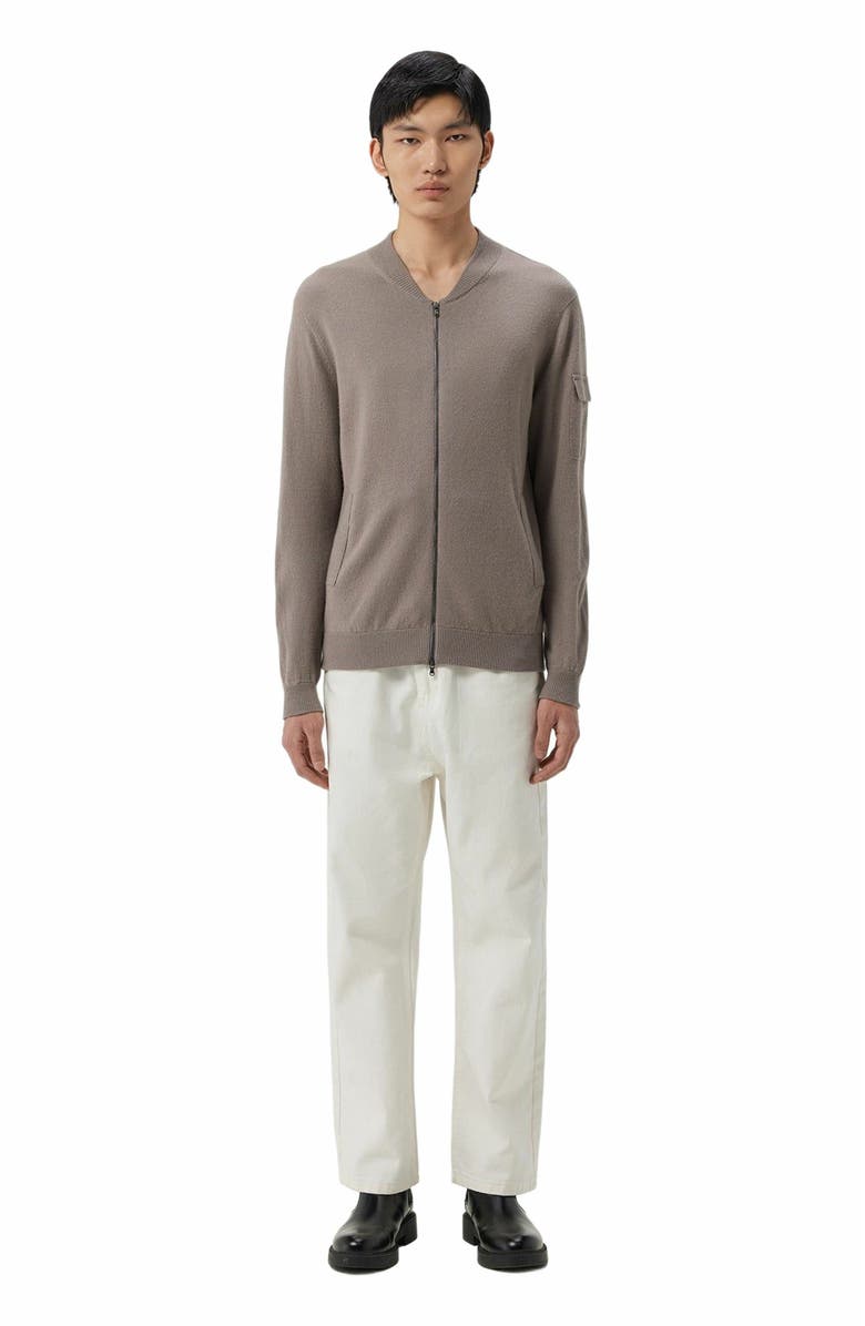 GOBI Mongolian Cashmere Cashmere Bomber, Alternate, color, Stucco