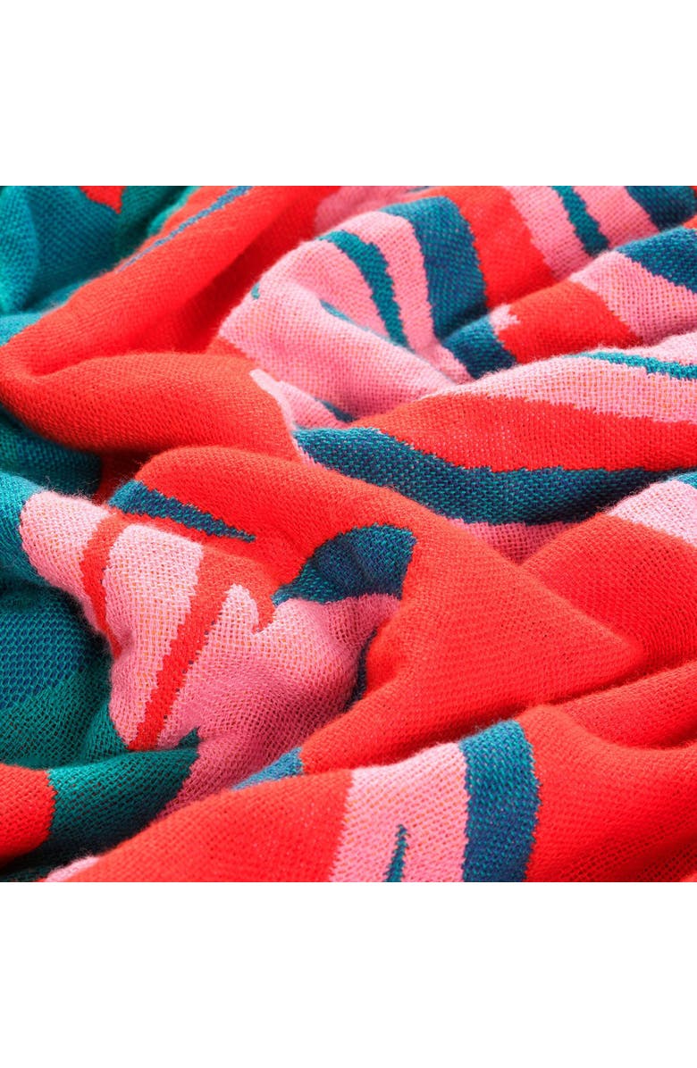 Zsa Zsa Zsu Novelas Fringed Jacquard 100% Cotton Throw Razzle 54X71 In, Alternate, color, Pink