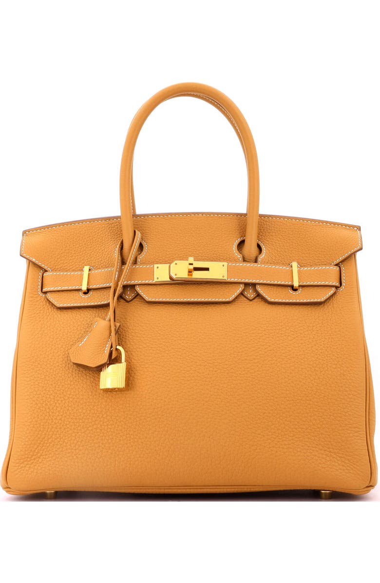 Pre-Owned Hermes Birkin Handbag Brown Togo with Gold Hardware 30, Main, color, Natural Sable