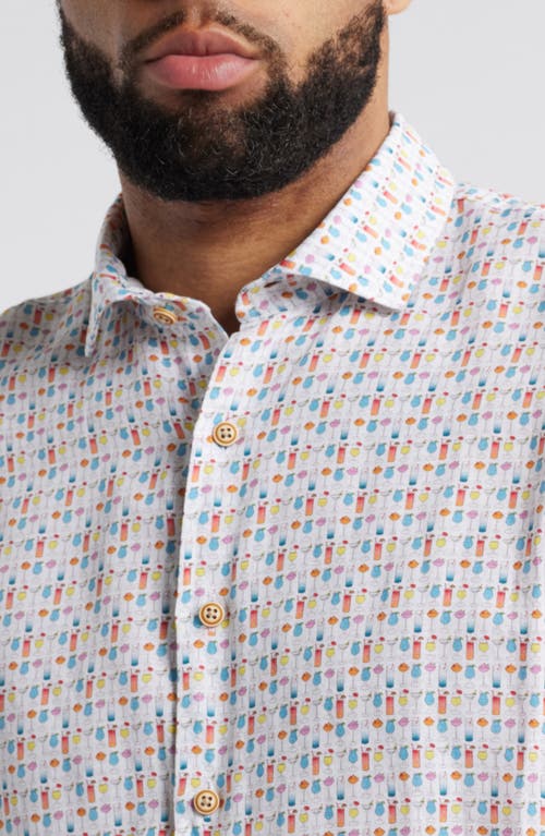 Johnnie-o 5 O'clock Somewhere Short Sleeve Linen & Lyocell Button-up Shirt In White