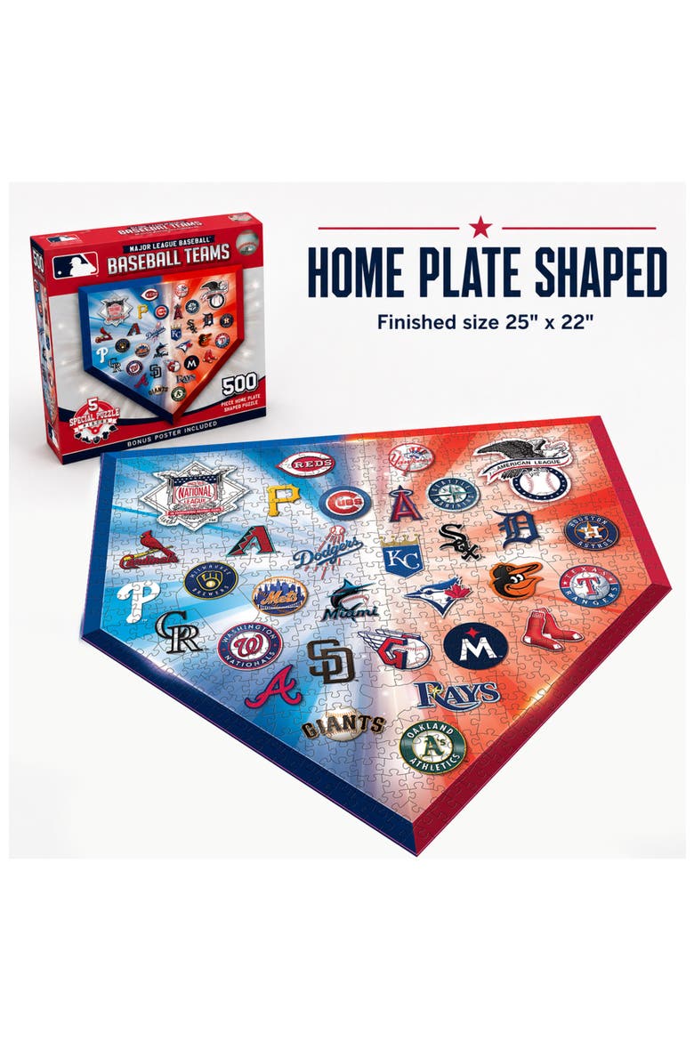 MLB Home Plate 500 Piece Shaped Puzzle, Alternate, color, Multicolor