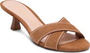 Stuart Weitzman Minimalist Kitten Heel Slide Sandal