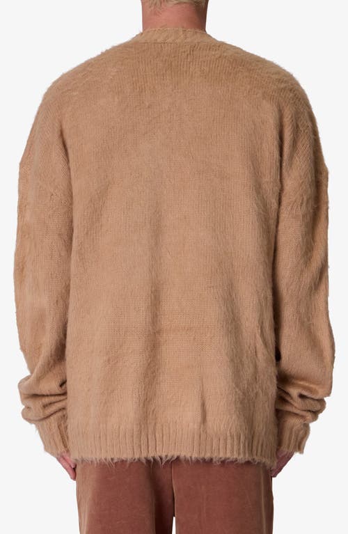 Mnml Elongated Fuzzy Cardigan In Brown