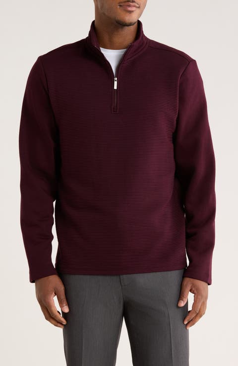 Ottoman Textured Half Zip Pullover