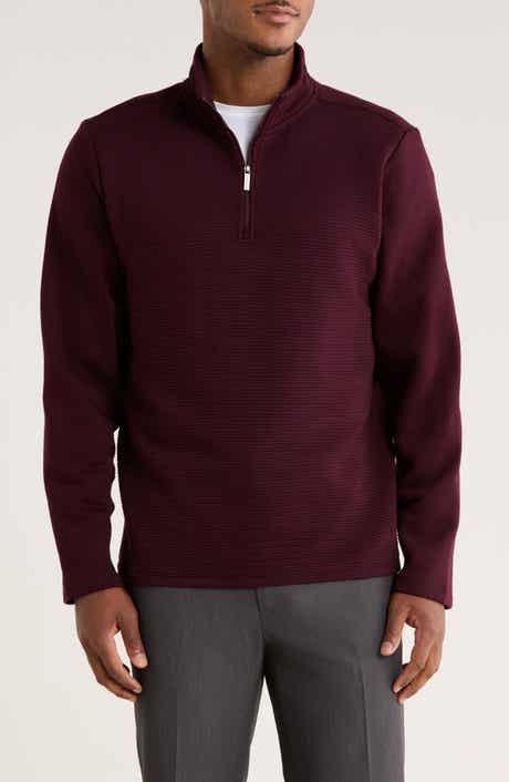 Perry Ellis Ottoman Textured Half Zip Pullover