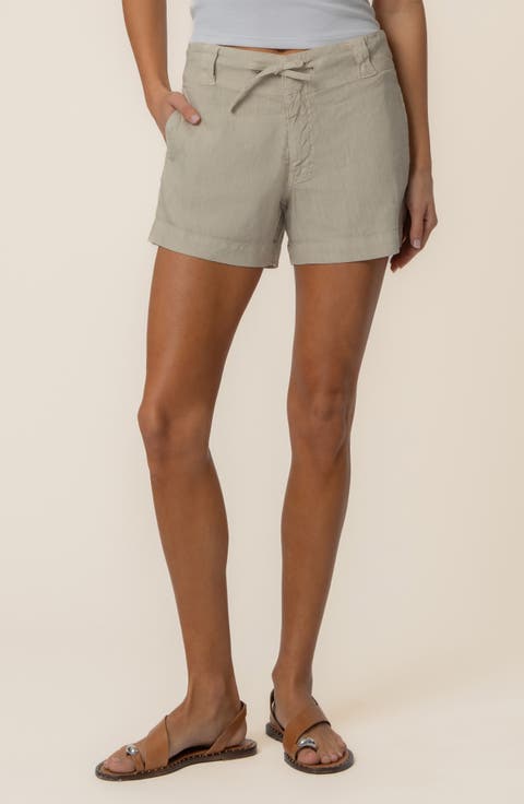 Katie Drawstring Linen Blend Shorts
