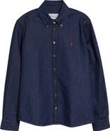 AMI PARIS Ami de Coeur Denim Button-Down Shirt