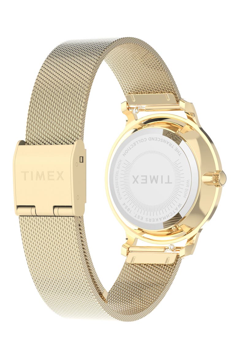 Transcend Mesh Strap Watch, 31mm, Alternate, color, GOLD