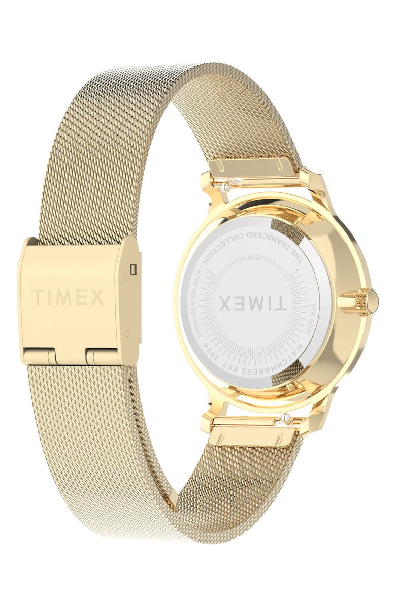 Timex<sup>®</sup> Transcend Mesh Strap Watch, 31mm, Alternate, color, Gold